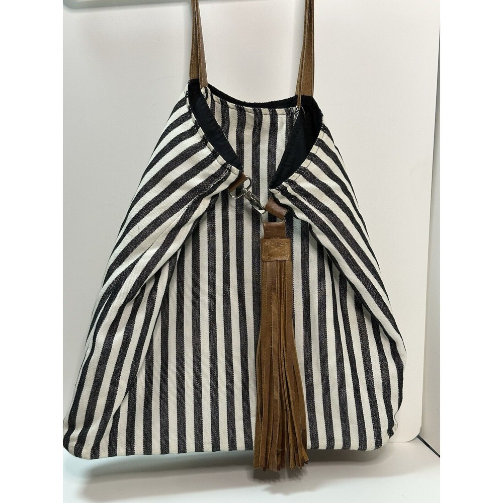 Noonday Collection, Stripped Tote W/Leather‎ Accents